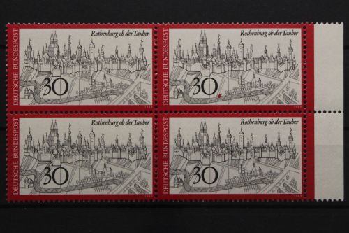 Deutschland, MiNr. 603, Viererblock, Farbfleck, postfrisch