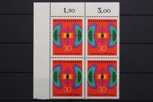 Deutschland, MiNr. 599, Viererblock, Ecke links oben, postfrisch