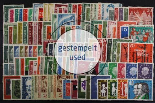 Deutschland (BRD), MiNr. 204-325, Jahrgänge 1955-1959, gestempelt