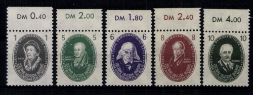 DDR, MiNr. 261-265, Oberränder, postfrisch