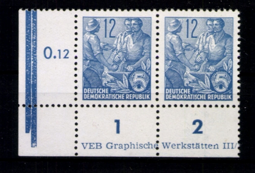 DDR, MiNr. 410 WP, Ecke links unten, halber DV, postfrisch