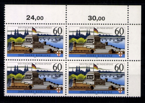 Deutschland (BRD), MiNr. 1583 x, VB, Ecke re. oben, postfrisch