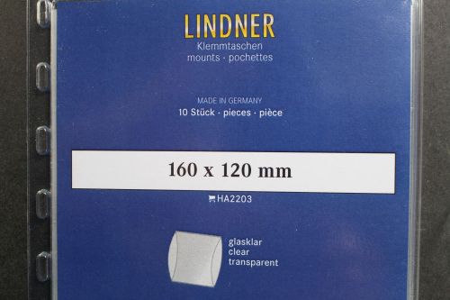 Lindner-Klemmtaschen, 10 Stück, glasklar, 160 x 120 mm