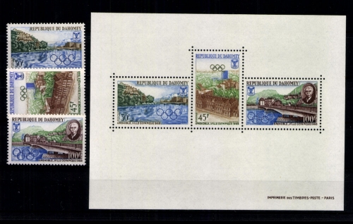 Dahomey, MiNr. 325-327, Block 10, postfrisch