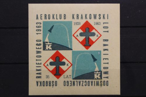 Polen, Vignette Raketenstart 1963, postfrisch