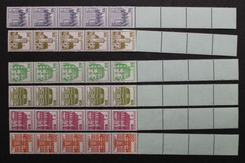 Deutschland, MiNr. 913-1143 A II R, Fünferstreifen, postfrisch