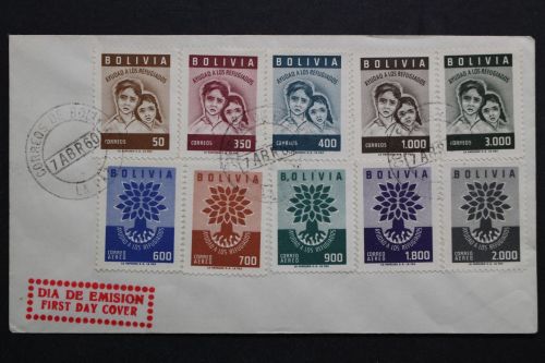 Bolivien, MiNr. 606-615, FDC