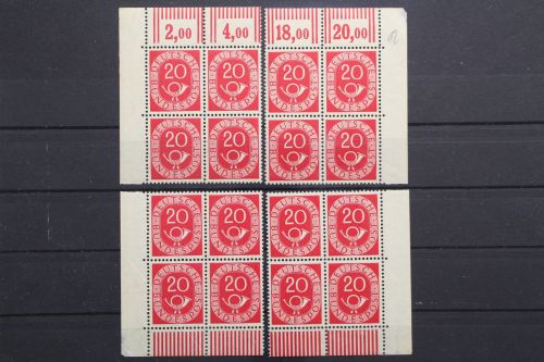 Deutschland (BRD), MiNr. 130, Viererblöcke, alle 4 Ecken