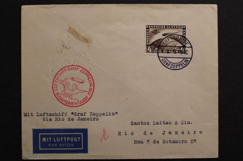 Deutsches Reich, MiNr. 439 X, Zeppelin-Brief 1930
