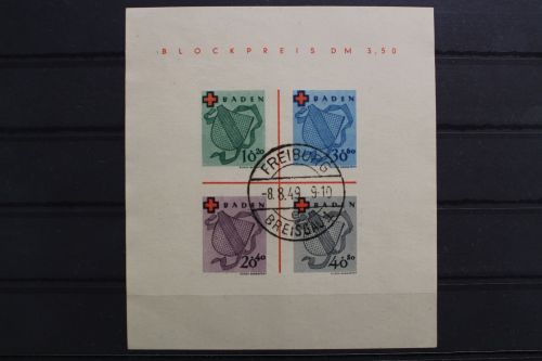 Fz. Baden, MiNr. Block 2 Type I, gestempelt, BPP Signatur