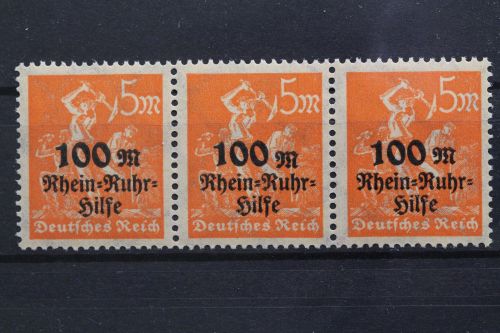 Deutsches Reich, MiNr. 258 PLF IX, 3er Streifen, postfrisch, BPP Signatur