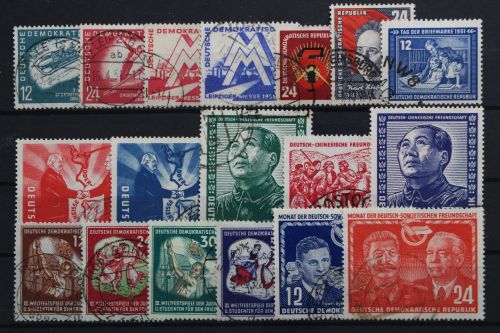 DDR, MiNr. 280-297, Jahrgang 1951, gestempelt