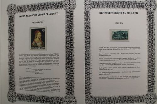 Irrtümer auf Briefmarken, Vordruckalbum mit 62 Blättern