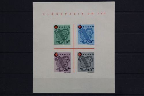 Franz. Zone Baden, MiNr. Block 1 Type II, ungebraucht