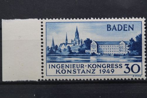 Fz Baden, MiNr. 46 II, linker Rand, postfrisch