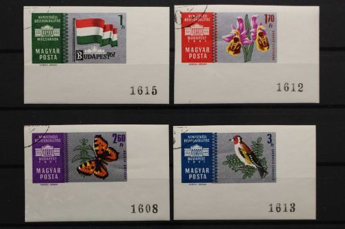 Ungarn, MiNr. 1765-1768 B, Ecke rechts unten, gestempelt