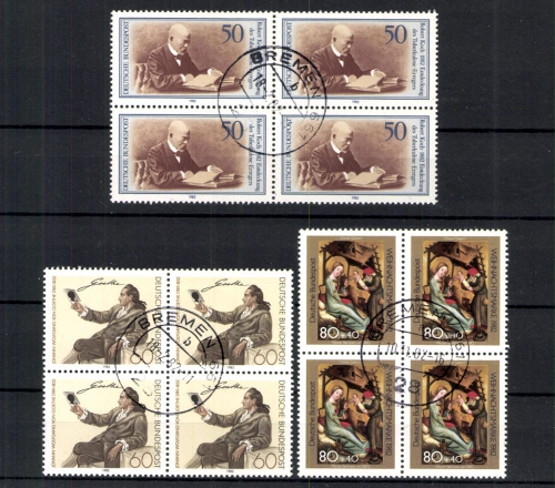 Deutschland (BRD), MiNr. 1121,1122,1161, 4er Blöcke, EST