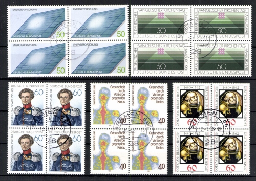 Deutschland (BRD), MiNr. 1036,1089,1098,1101,1115 VB, gestempelt