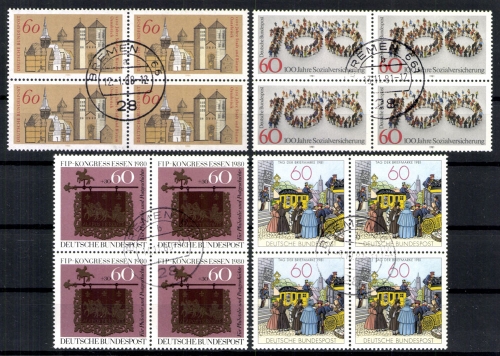 Deutschland (BRD), MiNr. 1035,1065,1112,1116 VB, gestempelt