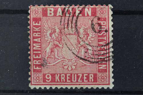 Baden, MiNr. 12, gestempelt