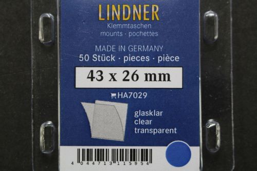 Lindner-Klemmtaschen, 50 Stück, glasklar, 43 x 26 mm