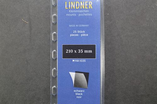 Lindner-Klemmtaschen, 25 Streifen schwarz, 35 mm