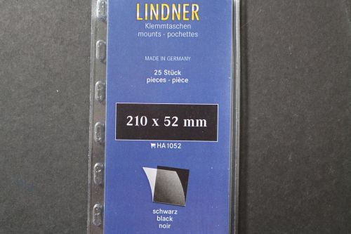 Lindner-Klemmtaschen, 25 Streifen schwarz, 52 mm