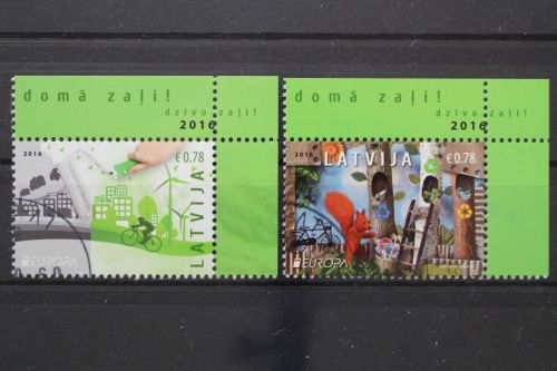 Lettland, MiNr. 980-981 A, Ecke rechts oben, gestempelt