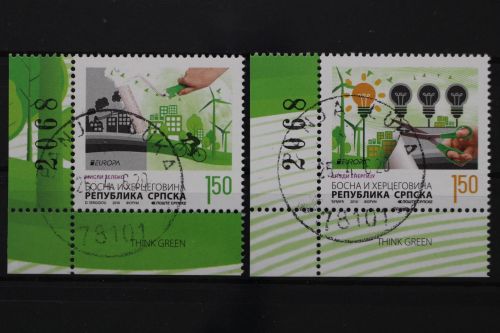 Serbische Republik, MiNr. 677-678, Ecke links unten, gestempelt