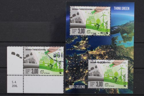 Kroatische Post, MiNr. 428 + Block 36, gestempelt