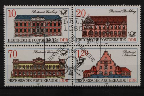 DDR, MiNr. 3069 PF I, Viererblock, gestempelt