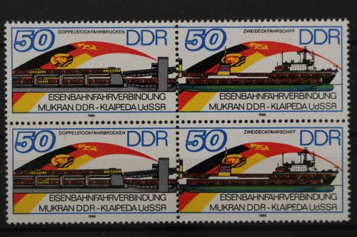 DDR, MiNr. 3052 PF I, Viererblock, postfrisch