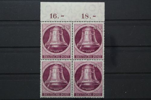 Berlin, MiNr. 79, Viererblock, Oberrand, postfrisch