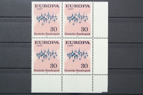 Deutschland, MiNr. 717 Viererblock, Ecke rechts unten, postfrisch