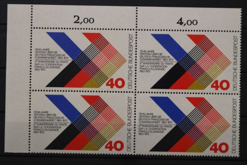 Deutschland, MiNr. 753 Viererblock, Ecke links oben, postfrisch
