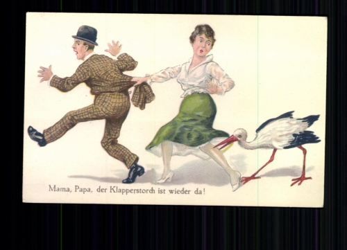 Ehepaar flüchtet vor dem Klapperstorch