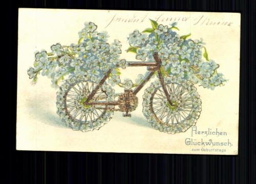 Geschmücktes Fahrrad, Glückwunsch zum Geburtstag