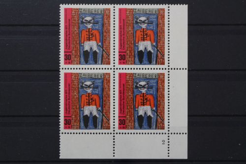 Deutschland (BRD), MiNr. 662 4er Block, Ecke re. u. FN 2, postfrisch