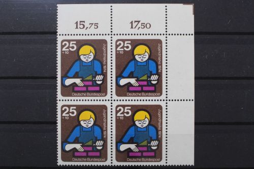 Deutschland, MiNr. 800 Viererblock, Ecke rechts oben, postfrisch