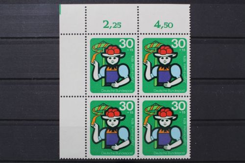 Deutschland, MiNr. 801 Viererblock, Ecke links oben, postfrisch