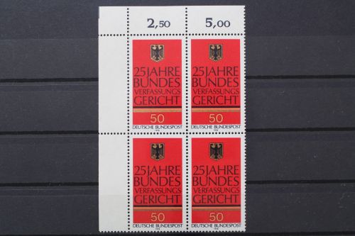 Deutschland, MiNr. 879 Viererblock, Ecke links oben, postfrisch