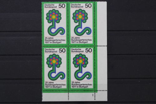 Deutschland, MiNr. 927 Viererblock, Ecke re. u., FN 1, postfrisch
