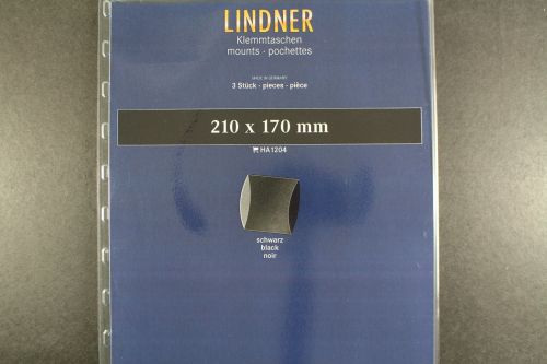 Lindner-Klemmtaschen, 5 Stück, schwarz, 210 x 170 mm