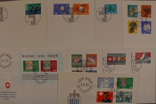 Schweiz, MiNr. 808-830, Jahrgang 1965, FDC