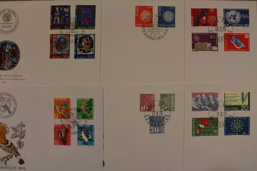 Schweiz, MiNr. 918-939, Jahrgang 1970, FDC