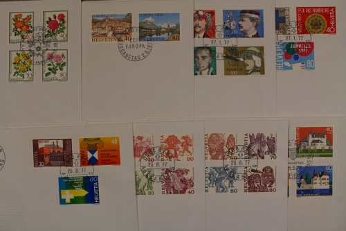Schweiz, MiNr. 1087-1115, Jahrgang 1977, FDC