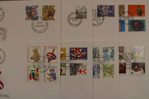Schweiz, MiNr. 1308-1334, Jahrgang 1986, FDC