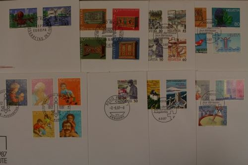 Schweiz, MiNr. 1335-1363, ohne Block 25, Jahrgang 1987, FDC