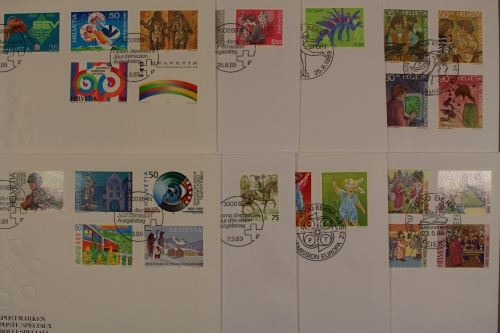 Schweiz, MiNr. 1385-1408, Jahrgang 1989, FDC