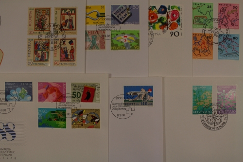 Schweiz, MiNr. 1364-1384, Jahrgang 1988, FDC